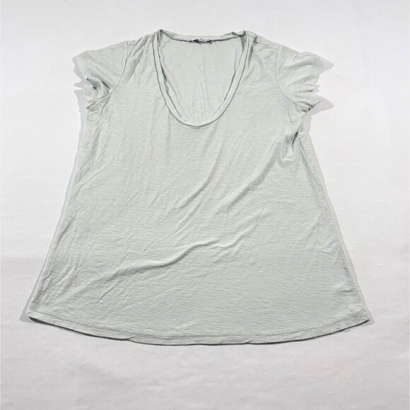 James Perse Tops - JAMES PERSE Womens High Gauge Deep V Tee Light Blue Cotton T-shirt Basic Sz 3 L